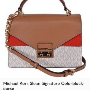 Michael Kors Sloan Signature Color block purse